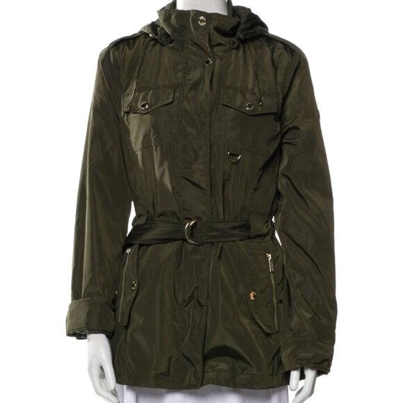 Michael Michael Kors Olive Green Hooded Utility Jacket M - Picture 1 of 2
